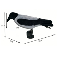 Leurre d'oiseau réaliste en plastique floqué, modèle corbeau-meurille, corps entier, pour la chasse en extérieur, léger