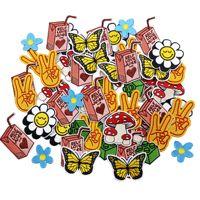 Patchs brodés personnalisés en chenille et sequins thermocollants, badges à coudre avec logo laser, appliques pour chapeaux, sacs et vêtements