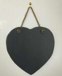 Tablero de menú y aviso de pizarra colgante de corazón grande grabado personalizado - Product Image 4