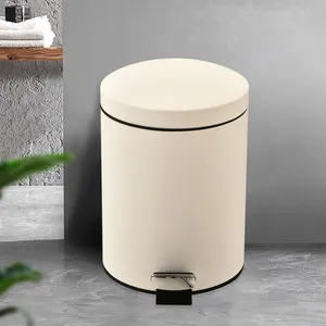 ถังขยะสแตนเลสสีขาวใช้ในบ้าน,ถังขยะในห้องน้ำโรงแรมถังขยะโลหะถังขยะเหยียบถังขยะรีไซเคิล