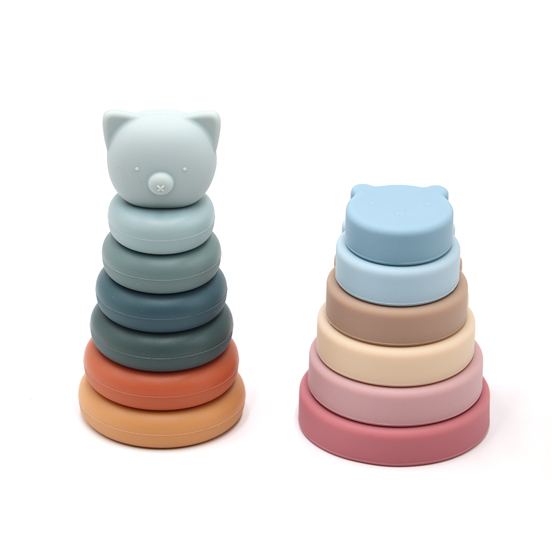 Силиконовый мягкий медведь без бисфенола А, штабелируемые блоки для детей, мягкие строительные блоки для мальчиков и девочек, развивающие игрушки для малышей
