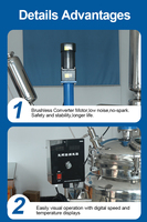 Réacteur chimique en acier inoxydable 200 litres, cuve de réaction en verre borosilicate 3.3, équipement de chauffage de laboratoire automatique à haute sécurité