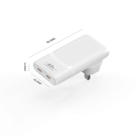 65W Ultra-Slim GaN Chargeur 2 Port Plat Mur Pliable Plug EU pour MacBook Pro Max XS pour iPhone iPad pour Samsung Pratique Latop