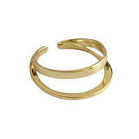 Vianrla — bague ouverte double pour femme, ouverte, ajustable, en argent sterling