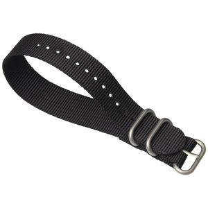 Bracelets de montre en nylon noir de première qualité de 20 mm, bracelets de montre en nylon réglables avec boucle à 3 anneaux, fabriqués en usine - Product Image 6