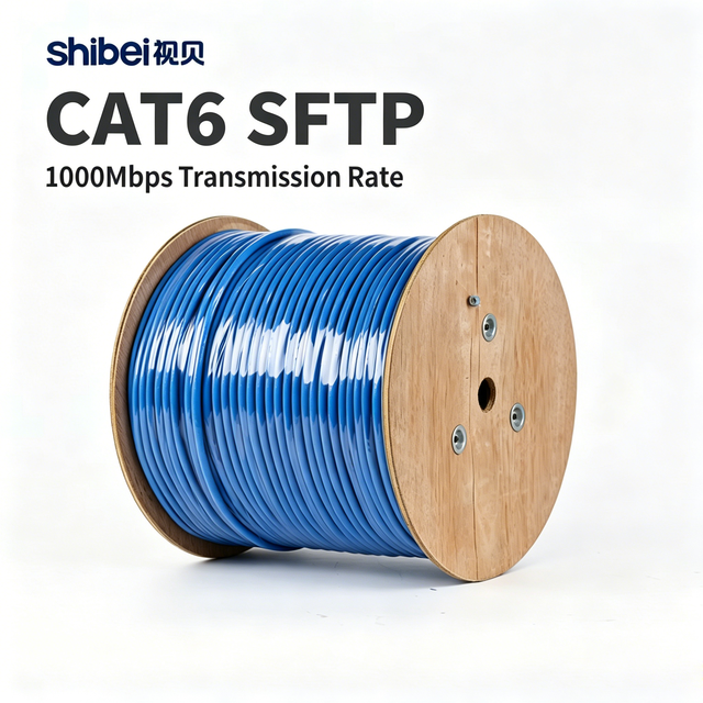 Shibei CAT6 SFTP Shielded Ethernet Cable 1000Mbps Gigabit OFC Copper Anti-interference POE LAN Wire
