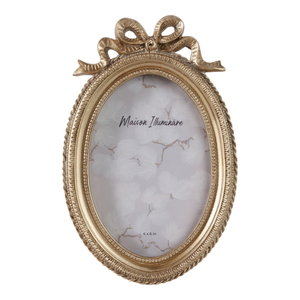 Cornice Ovale per Foto Maison Illuminare 4x6 Pollici in Stile Vintage con Dettaglio Fiocco Decorativo - Product Image 1