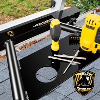 Échelle de nettoyage de toiture en aluminium galvanisé de qualité aéronautique, support de 300 lb avec plateau porte-outils, pieds réglables de 22 à 29,5 pouces avec patins en caoutchouc