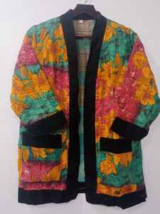 Abrigo de algodón de Invierno para mujer Chaqueta acolchada con bordado floral Chaqueta acolchada a mano de doble cara transpirable y reversible - Product Image 5