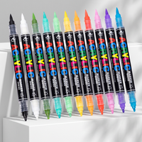 Bestationery – Lot de marqueurs d'art permanents à double pointe pour peinture acrylique et graffiti, double pointe, marqueurs acryliques