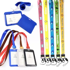 manufacturer custom logo neck retractable name id card badge holder polyester lanyard with card holder