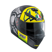 Casco Integral Réplica Agv K-3 Sv Amarillo Gris Negro Xs de Policarbonato para Motocicleta