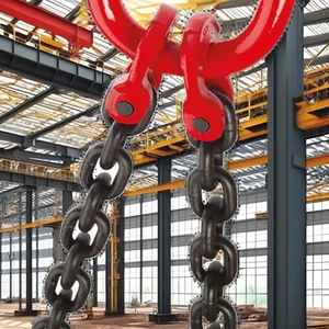 OEM <span class=keywords><strong>3</strong></span> tonnes G80 Élingue en câble métallique avec maillon maître rouge pour fût d'huile, largeur intérieure personnalisable, pour diverses applications - Product Image 3