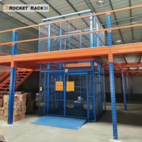 Estantería Metálica ROCKET RACK con Paneles de Acero y Madera, Estantería Industrial para Almacenes, Plataforma Industrial