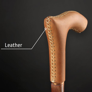 Bâton de marche en cuir fait main avec poignée magique - Product Image 1