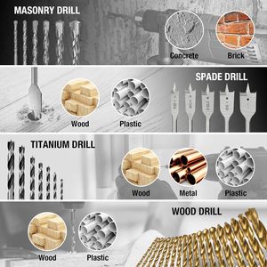 DuraTech 99-Piece Carbide-Tipped Masonry & Hammer <b>Drill</b> <b>Bits</b> Set Chisels 110mm-210mm Length for Concrete Includes Case - Product Image 5