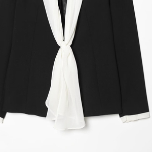 PB&ZA Femme 2026 Nouvelle Collection Printemps Blazer <span class=keywords><strong>Chic</strong></span> Décontracté Vintage avec Nœud Écharpe Manches Longues Couleur Unie Vêtement d'extérieur Féminin - Product Image 5