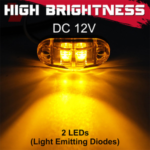 20 Pezzi Luci Laterali LED Ovali Giallo Ambra per Segnalazione e Marcatura, per Camion e Rimorchi - Product Image 4
