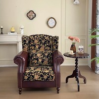 Fauteuil Tigre en Cuir Véritable Style Américain Rétro, Dossier Haut, Salon, Bureau, Fauteuil de Loisirs