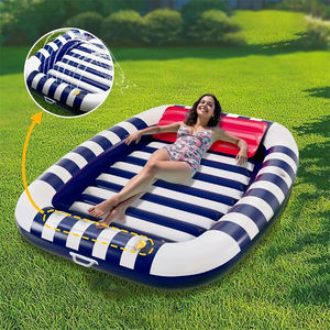 Bleu gonflable piscine chaise longue flotteur grand lit <span class=keywords><strong>de</strong></span> bronzage pour adultes enfants en plein air soleil <span class=keywords><strong>bain</strong></span> flottant radeau oreiller eau - Product Image 3