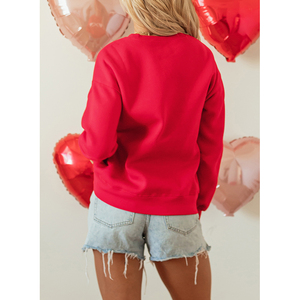 Sweat-shirt pour femme Dear-Lover, vente en gros, décontracté, col rond, imprimé <span class=keywords><strong>XOXO</strong></span>, motif cœur de la Saint-Valentin - Product Image 2