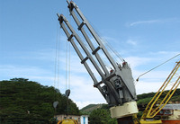 Grue de pont compacte robuste à bras unique en A, 5 tonnes, pour bateau de travail