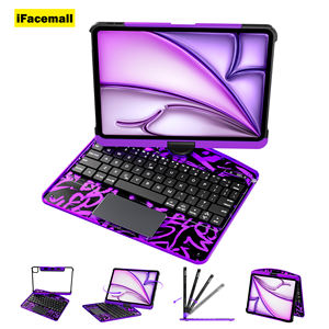 IFacemall Novità Custodia con Tastiera Magic Girevole a 360 Gradi Trasparente Multicolore con Slot per Penna per <span class=keywords><strong>iPad</strong></span> da 10,2 Pollici di 7ª/8ª/9ª Generazione - Product Image 1