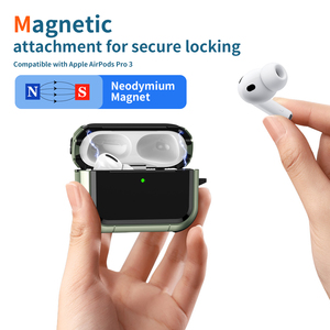 Funda Magnética para <span class=keywords><strong>AirPods</strong></span> <span class=keywords><strong>Pro</strong></span> 3 4, Carga Inalámbrica, Antigolpes, Cubierta para Auriculares, Acabado Mate de Lujo, Protectora y Resistente, con Llavero - Product Image 6