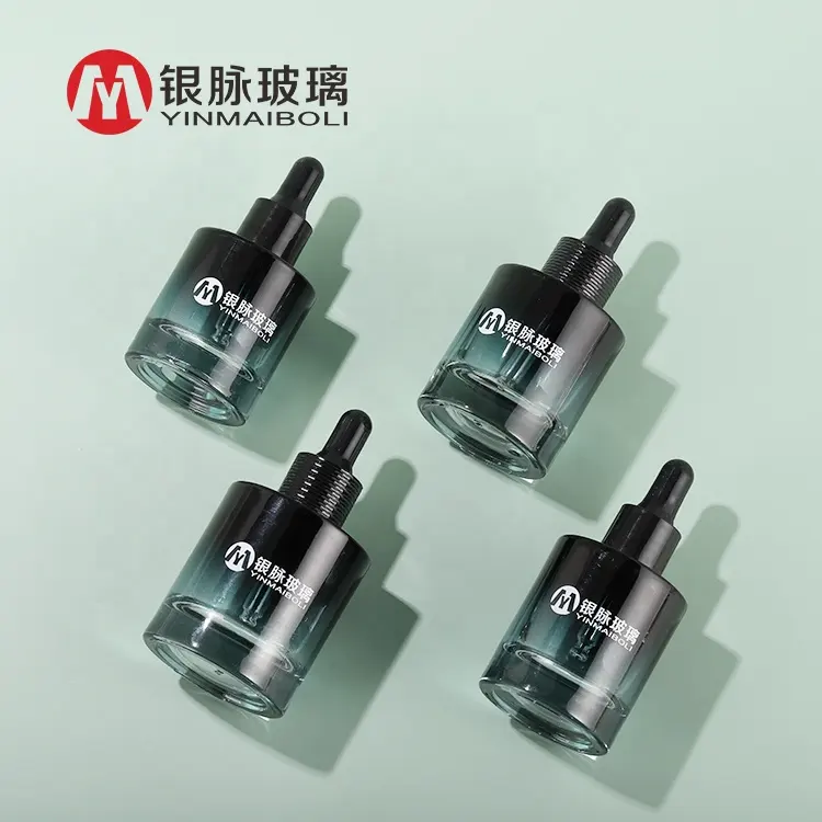 Yinmai Glas Luxus benutzer definierte Öl-Tropf flasche mit dickem Boden 30 ml 40ml 50ml 1 Unze Flakon Kosmetik Glas Tropfen Serum flasche