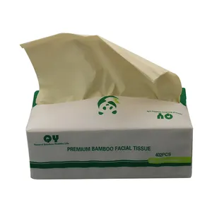 Hot-Selling Biologisch Afbreekbaar Boomvrij 2laags 3laags Groothandel Ongebleekt Bruin Bamboe Custom Tissue Gezichtsdoekpapier