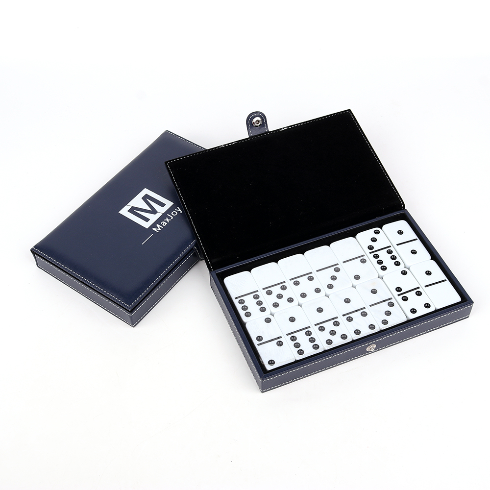 Amazon, Лидер продаж, домино, двойной, шесть, набор меламиновых домино, индивидуальный кожаный ящик для хранения домино