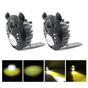 LELANPU OEM AUX 40W <span class=keywords><strong>Mickey</strong></span> <span class=keywords><strong>Mouse</strong></span> Neues Design Katzenkopf Zweifarbig Weiß-Gelb LED Motorrad-Scheinwerfer für 4X4 Offroad-Truck ATV - Product Image 4