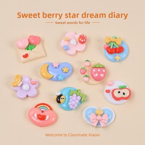 Decorazioni in Resina Plastica per Cover Telefono Stile Instagram, Design 'Sweet Berry Dream Diary', Accessori per Fermagli per Capelli - Product Image 2