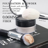 Set Kuas Makeup Bulu Lembut Vegan Gagang Hitam Tabung Perak Lengkap untuk Rias Wajah dan Mata
