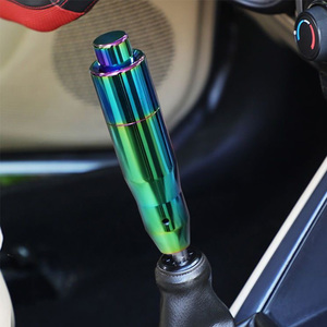 Universal Aluminium Aloi hitam otomatis mobil Tuas pemindah gigi kepala tongkat panjang Shift dengan tombol tombol tombol shift