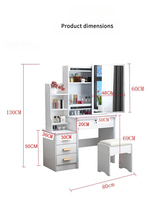 Coiffeuse de chambre moderne pour femme, modèle 2026, très vendue, idéale pour appartement, avec miroir LED tactile lumineux et panneau MDF écologique