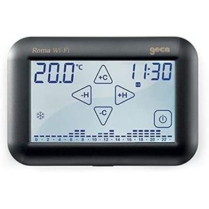 Geca 3.321.2566 cronotermostato antracite con Touch Screen e riscaldatore Smart Home WiFi 230V roma - Product Image 1