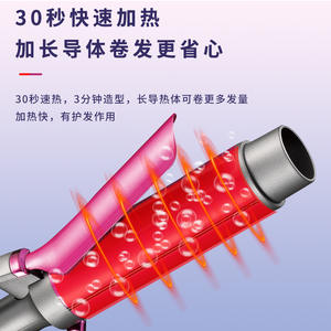 Fer à friser Kemei 32 mm à chauffage rapide, ionique, avec réglages de température ajustables pour des boucles lisses - Product Image 1