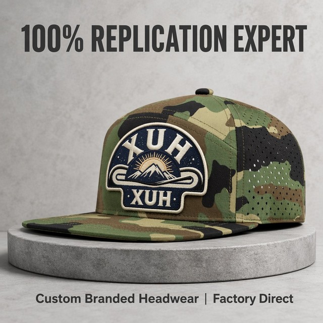 Custom OEM 6-Panel Snapback Hats Baseball Cap Laser Cut Perforated Caps Mesh Outdoor Breathable Waterproof Daily Wear