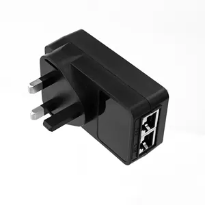 Adaptor transmisi 100mbps 48v 0,5 A Poe, adaptor daya Poe 24w 48v adaptor saluran daya injektor Poe