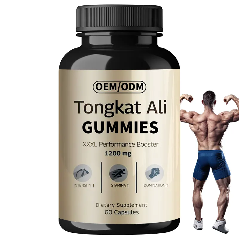 Supplément énergétique personnalisé de marque privée pour augmenter la masse musculaire Complément nutritionnel pour renforcer l'endurance Gummies Tongkat Ali