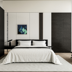 Pannello Decorativo Scanalato in Truciolato di Legno Personalizzato per <span class=keywords><strong>Testata</strong></span> del <span class=keywords><strong>Letto</strong></span> e Rivestimento Murale per Interni di Appartamenti - Product Image 1