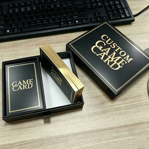 Boîte cadeau noire personnalisée avec logo doré pour deux jeux de cartes, jeu de cartes personnalisé imprimé - Product Image 2