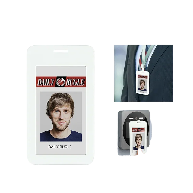 Electronic E-Ink Badge Battery-Free ID Card for School Office Messenger Business Name Card for Business Name Badge for Mall Use