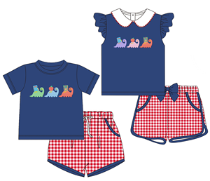 Set di Abbigliamento Estivo per Bambine con Maniche a Sbuffo e Pois, Completo Coordinato per Sorelle in Due Pezzi con Pantaloncini a Balze - Product Image 6