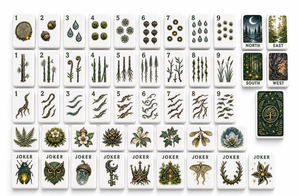 MeldVerse Luxury Premium Acrylic Botanical Artwork Green Gold Nature Inspired Durable 4-Player <b>Mahjong</b> <b>Set</b> for Party - Product Image 6