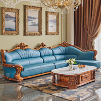 Nouveau canapé d'angle en cuir véritable de style chinois avec accents en bois noir Bofei Te D073, canapé en forme de L pour grandes maisons, sans formaldéhyde