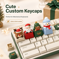 Fabricant de capuchons de touches de clavier en PVC personnalisés, directement de l'usine OEM ODM, avec motifs de bonhomme de neige et de cerf pour les fêtes d'hiver