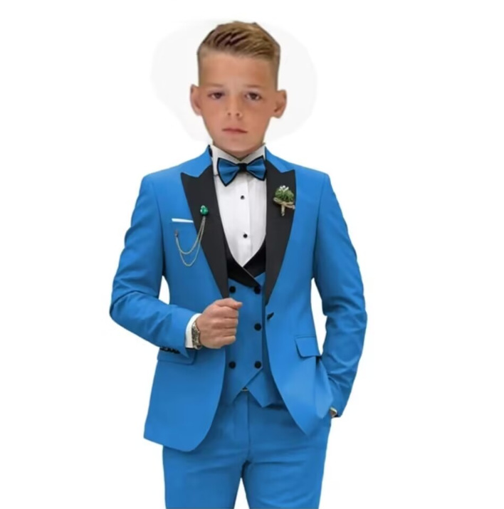 Royal Blue Blazer Bow Vest Pant
