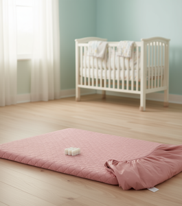 Sábana Ajustable de Satén Acolchada Rosa para Bebé, Estilo Sencillo, para Todas las Estaciones, Ropa de Cama Infantil - Product Image 2